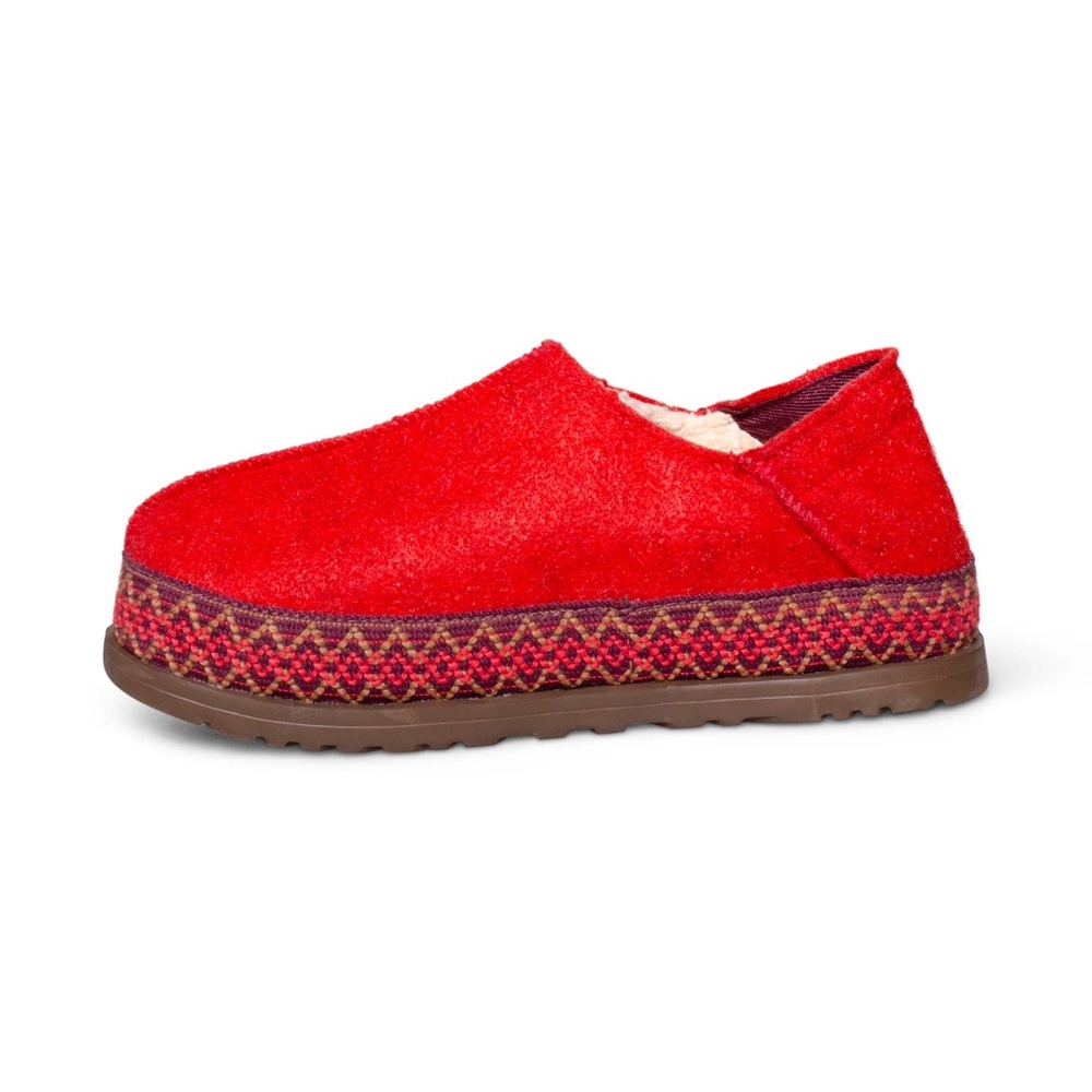 UGG Tasman Refelt Red Current Slippers - Size 9
